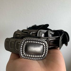 Metal plated silver belt